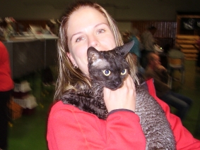 Johanna och IC S*Wild Thing´s Black Cat i Trondheim 1-2/7-06. Han fick cagcib båda dagarna